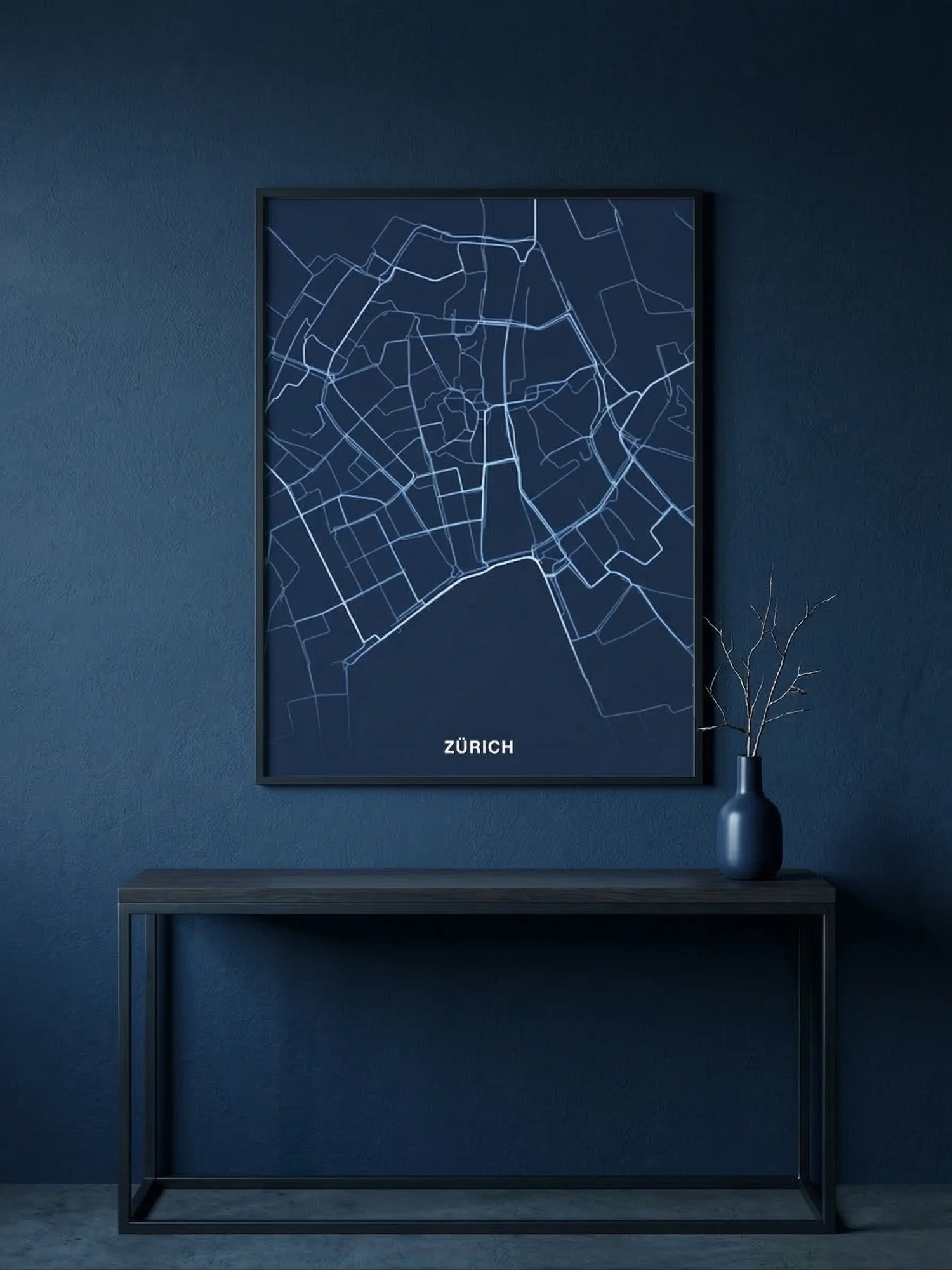 Minimalist theme poster — clean light map