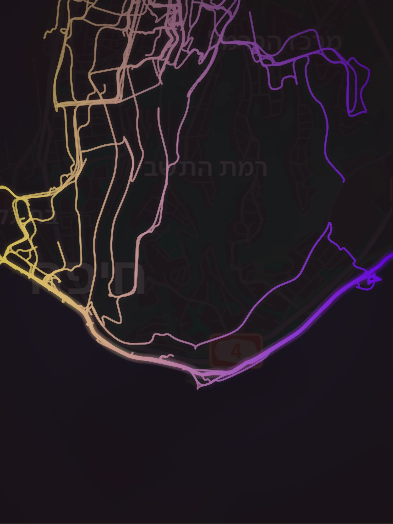 Gradient filter — trails rendered as flowing color gradients