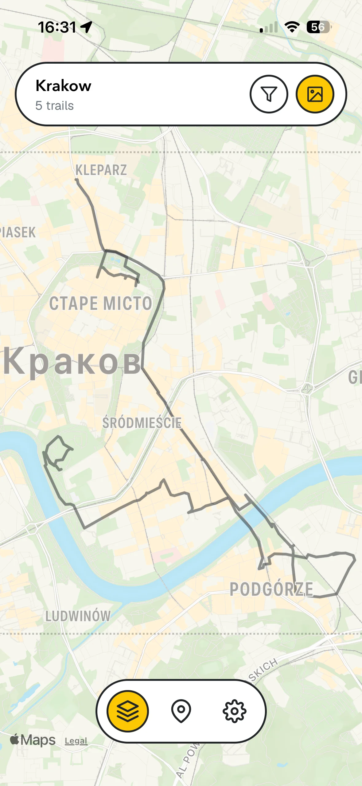 Наложенные маршруты на карте